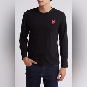 Comme des Garcons Black and Red Long Sleeve Tee, Men, NWT